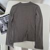 Camiseta Básica de Mousse de Vellón con Cuello Semi-Alto para Mujer Otoño e Invierno 2026 Estilo Coreano Ajustada Capa Interior Camiseta de Vellón de Manga Larga para Mujer