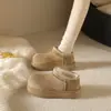 Botas de neve "Batatinha" estilo Birkenstock com sola grossa para mulheres, novo modelo popular do inverno de 2026, forradas com pelúcia, espessadas, quentes, sapatos de algodão acolchoados