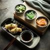 Mini plato japonés de cerámica para condimentos, redondo, para salsa de soja y vinagre, plato pequeño creativo, accesorios de vajilla para el hogar