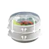 Contenedor Vaporizador para Microondas con Tapa, Vaporizador de Grado Alimenticio, Fiambrera Gruesa de Calentamiento Multicapa, Aislada