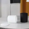Copo de Vela Nórdico Pequeno com Tampa em Relevo Cross Border DIY Artesanal de Cerâmica Branca para Velas de Aromaterapia