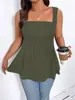 2026 Moda Europea y Americana Transfronteriza para Mujer Tallas Grandes Cuello Cuadrado Francés Diseño de Alta Gama Top sin Mangas Camisola Casual Europea y Americana para Mujer