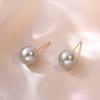 Pendientes para Mujer Estilo Japonés y Coreano Cuentas de Cristal Shijia Agujas de Plata Perlas Sencillas Coreanas Pendientes de Moda Nicho Elegantes