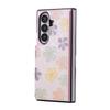 Funda Adecuada para Teléfono Móvil Samsung Z Fold7 Z Flip6 Estampado en Caliente Flor Trasera Portatarjetas Carcasa Anticaída Carcasa Plegable