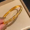 Pulseira Trançada de Orelha de Trigo com Zircônia Banhada a Ouro Real 18K Pulseira de Luxo Leve com Toque de Alto Padrão Pulseira Fashion Retro Personalizada para Mulheres