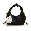 2025 Nova Bolsa de Mão Plissada Estilo Coreano Casual de Alta Qualidade Formato de Dumpling Versátil para o Dia a Dia Bolsa Transversal com Corrente de Luxo Leve para Mulheres