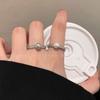 Elegante e charmoso ~ anel de pérola suave feminino ajustável estilo frio anel de dedo indicador requintado luz de luxo anel de alta qualidade