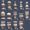 Muebles de Estilo Europeo Patas de Madera Maciza, Patas de Gabinete de TV con Tallado en Madera, Accesorios para Postes de Cama de Madera, Patas Cilíndricas Decorativas, Cabezas de Columna Romana de Bola Redonda