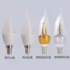 Lámpara de Velas de Camino de Cristal Bombilla LED Bombilla Transparente de Cola Tirante Bombilla de Punta Bombilla de Punta de Cola Tirante Blanco Lechoso Bombilla Redonda de Dragon Ball