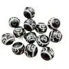 Recubierto con Cuentas Dzi de Diez Mil Caracteres, Cuentas Sueltas de Jade, Pulsera de Jarrón de Ágata Negra y Blanca de 14 mm, Collar, Accesorios de Joyería
