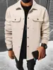 Top de pana para comercio exterior transfronterizo Amazon Primavera Otoño Color Sólido Holgado Solapa Casual Talla Europea Chaqueta Cárdigan
