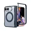 Adequado para Capa de Celular Dobrável iPhone Duo Eixo Central, Transparente Fosco Magnético Suporte de 360 Graus, Capa Dobrável Apple 82% de Desconto