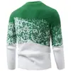 Suéter Jacquard de Piel Sintética de Visón Nuevo para Hombre Otoño e Invierno Bloque de Color Transfronterizo Cuello Redondo Jersey de Punto Camisa Versátil de Capa Base Hombre