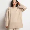 Suéter suelto casual de cuello redondo para mujer talla grande 2026 nuevo de otoño e invierno transfronterizo estilo europeo y americano tejido de cachemira