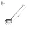 Cuchara redonda con forma de oso de acero inoxidable 304, versión engrosada, cuchara de sopa para el hogar con bordes redondeados, cuchara para comer para niños con mango largo