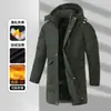 Comercio Exterior Invierno Nueva Llegada Chaqueta de Algodón de Longitud Media para Hombre con Capucha Desmontable para Papás de Mediana Edad y Mayores Ropa de Algodón Cálida Casual de Negocios