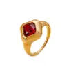 Europa y Estados Unidos anillo de acero inoxidable transfronterizo fundición anillo con incrustaciones de piedra natural alto sentido lujo titanio acero joyería venta directa de fábrica