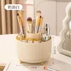 Tubo de Almacenamiento Giratorio para Brochas de Maquillaje de Escritorio Estante de Almacenamiento Portalápices Tocador Caja de Almacenamiento para Cosméticos Caja para Sombras de Ojos y Labiales