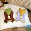 Ropa original de otoño e invierno para mascotas, estilo coreano con capucha para perros y gatos de cuatro patas, forrada de polar, engrosada, cálida, venta al por mayor