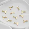 Colgante de Cola de Sirena Ballena Chapado en Oro de 14K para Pulsera DIY Collar para Clavícula Arete Accesorio Hecho a Mano DIY