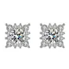 Aretes de moissanita simulación de transmisión en vivo para mujer estilo Ins amor plata de ley S925 circonita seis garras aretes de moissanita aretes