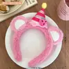 Tiara fofa de orelha de cachorro de pelúcia, acessório de cabelo de desenho animado feminino, tiara super fofa para lavar o rosto, aplicar máscara facial e tirar fotos, estilo novo
