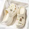 Sandalias de Plataforma Tacones Altos para Mujer Zapatos con Agujeros para Mujer Chanclas de Una Tira para Exteriores Zapatos de Playa Chanclas para el Hogar Zapatos de Mujer Chanclas de Punta Cerrada