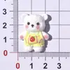 Mono de Dibujos Animados Lindo Oso Blanco Pequeño Pegamento de Crema DIY Funda de Teléfono Llavero Pasador Hebilla de Zapato Accesorios de Resina