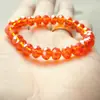 Fabricante de joyería 8mm pulsera tallada multicolor pulsera de cristal Cristal Rojo puesto de punto turístico suministro de artículos pequeños