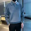 Abrigo de punto para hombre, moderno, nuevo, otoño e invierno, suéter de solapa, diseño para hombre, cuello en V, casual, manga larga
