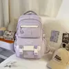 Mochila Nova Estilosa e Fresca em Color Blocking com Alto Apelo Estético, Grande Capacidade, Mochila Escolar Durável para Homens e Mulheres, Mochila Fashion e Descolada