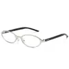 Gafas de Sol Gm para Mujer 26 Nuevo Modelo Europeas y Americanas de Moda Montura Ovalada Pequeña Gafas de Sol de Montura Estrecha de Alta Gama Gafas de Sol Estilo Old Money