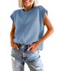 2024 Amazon Comercio Exterior Transfronterizo Verano para Mujer Top de Manga Cubierta Suéter de Punto Holgado Casual de Cuello Redondo para Mujer