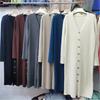 Cardigan reto casual solto suéter base gola V longa moda outono e inverno vestido de malha interno com Casaco