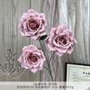 Flor Artificial de Rosa Mocha de 3 Cabezas Flor Falsa Arreglo Floral de Boda Terminado Flor de Paisaje Ramo de Gama Alta Decoración