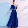 Vestido de actuación coral para mujer, elegante vestido largo de nuevo estilo para coro, presentador, concurso de recitación, disfraz de escenario para adultos