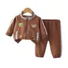 Conjunto Deportivo de Otoño para Niños Chaqueta de Dibujos Animados con Cremallera para Niños Conjunto de Dos Piezas Ropa Casual para Bebés Niños Primavera y Otoño Moderno