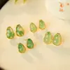 Brincos de Jade Verde Africano Natural em Forma de Cabaça Banhados a Prata S925 com Ouro 24K, Simples e Modernos, Versáteis para o Dia a Dia, Brincos Exquisitos