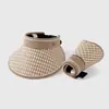 Sombrero de Sol Vacío para Mujer 2024 Nuevo Moda de Verano Piedra de Perro Sombrero de Sol Protector Solar para Exteriores con Protección UV Grande para Montar