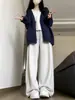 Calça Esportiva Casual de Algodão Mamba Qualidade Tiktok para Mulheres, Forrada com Fleece Outono e Inverno 2026 Calças Largas Soltas, Calça de Moletom Casual Estilo Americano