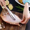 Rascador de escamas de pescado de acero inoxidable creativo, cepillo para pescado, removedor de escamas de pescado, rascador de escamas de pescado de doble fila, herramienta doméstica para quitar escamas de pescado