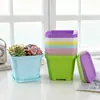 Vasos de Resina Coloridos Espessos 10cm Vasos Quadrados Grandes Pretos em Cores Doces para Mudas e Suculentas Vasos de Flores de Plástico