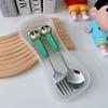 Crayon Shin Original Nova Colher de Arroz de Aço Inoxidável para Crianças Garfo Colher com Caixa Talheres Especiais Colher de Refeição para Estudantes