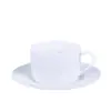 Juego de Taza y Platillo de Café Estilo Europeo para Uso en Casa, Hotel y Restaurante, Juego de Tazas de Café de Cerámica Minimalista Blanco Puro, Arte Latte Personalizable