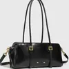 Bolsa Feminina Nova com Design de Nicho 2026, Bolsa de Ombro Simples e Única em Couro com Cera de Abelha, Bolsa Versátil Cor Sólida Tipo Almofada, Bolsa de Ombro