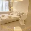 Cama Sencilla de Profiterol 1.8m Cama Doble para Dormitorio Principal 1.5m Apartamento Pequeño Almacenamiento en Casa Cama de Bodas con Forma de Nube