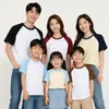 Camiseta básica de algodón puro 210g para niños, manga corta raglán, unisex, color liso, corte holgado, transpirable con logo estampado, para el verano