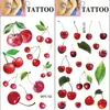 Pegatinas de Tatuaje de Cereza de Dibujos Animados Impermeables Femeninas de Larga Duración Estilo Ins Artificial Pegatinas de Tatuaje de Gama Alta Personalización