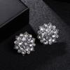 EBay Europeu e Americano transfronteiriço brincos de diamante de flor de floco de neve requintados fabricantes de brincos de casamento femininos atacado