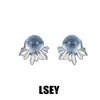 414 Pendientes Pequeños de Cristal de Hielo Estilo Minimalista Plata de Ley S925 Únicos Elegantes Versátiles Pendientes de Gama Alta Joyería de Plata Venta al por Mayor